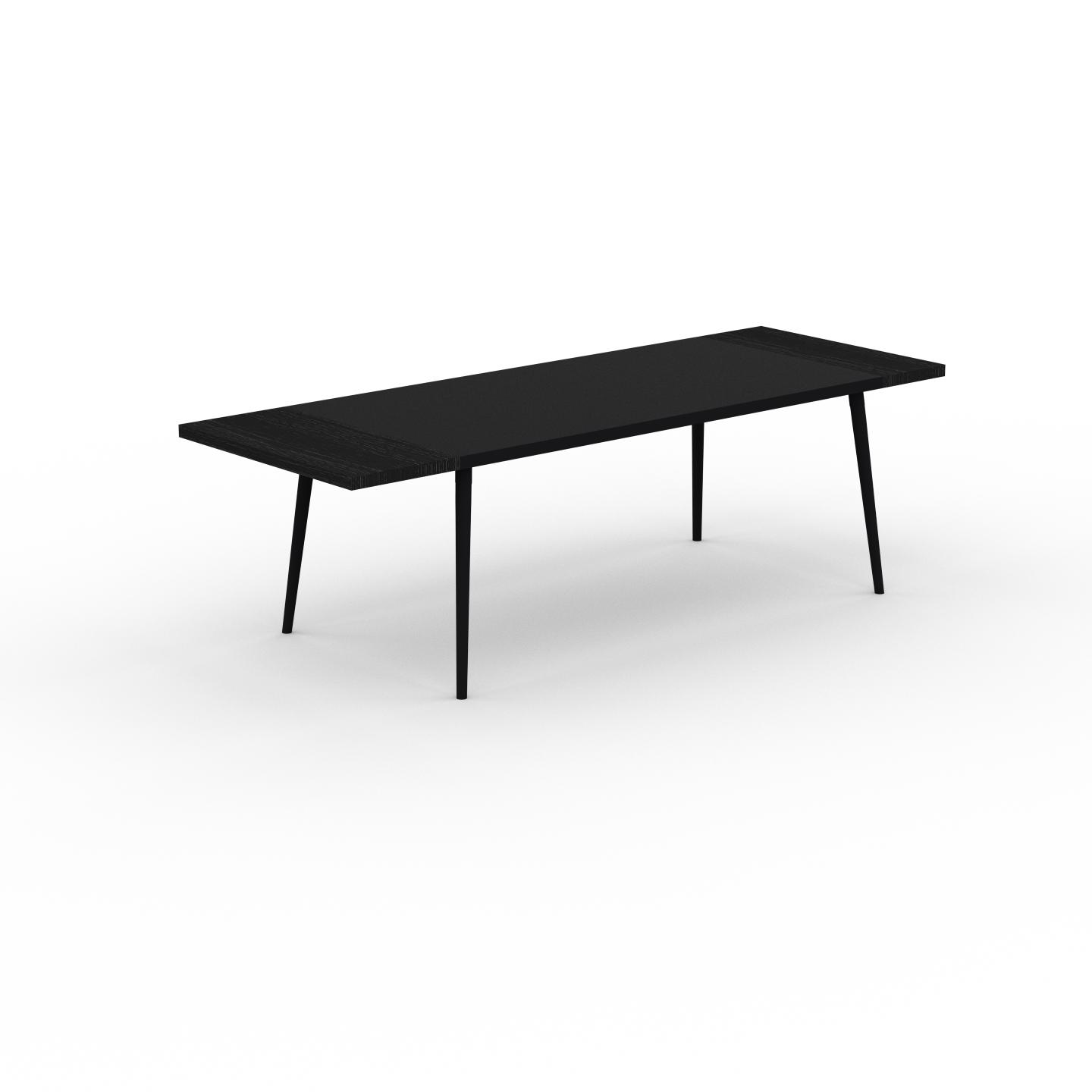 MYCS Designer Esstisch Massivholz Schwarz - Individueller Designer-Massivholztisch: Einzigartiges Design - 250 x 75 x 90 cm, Modular