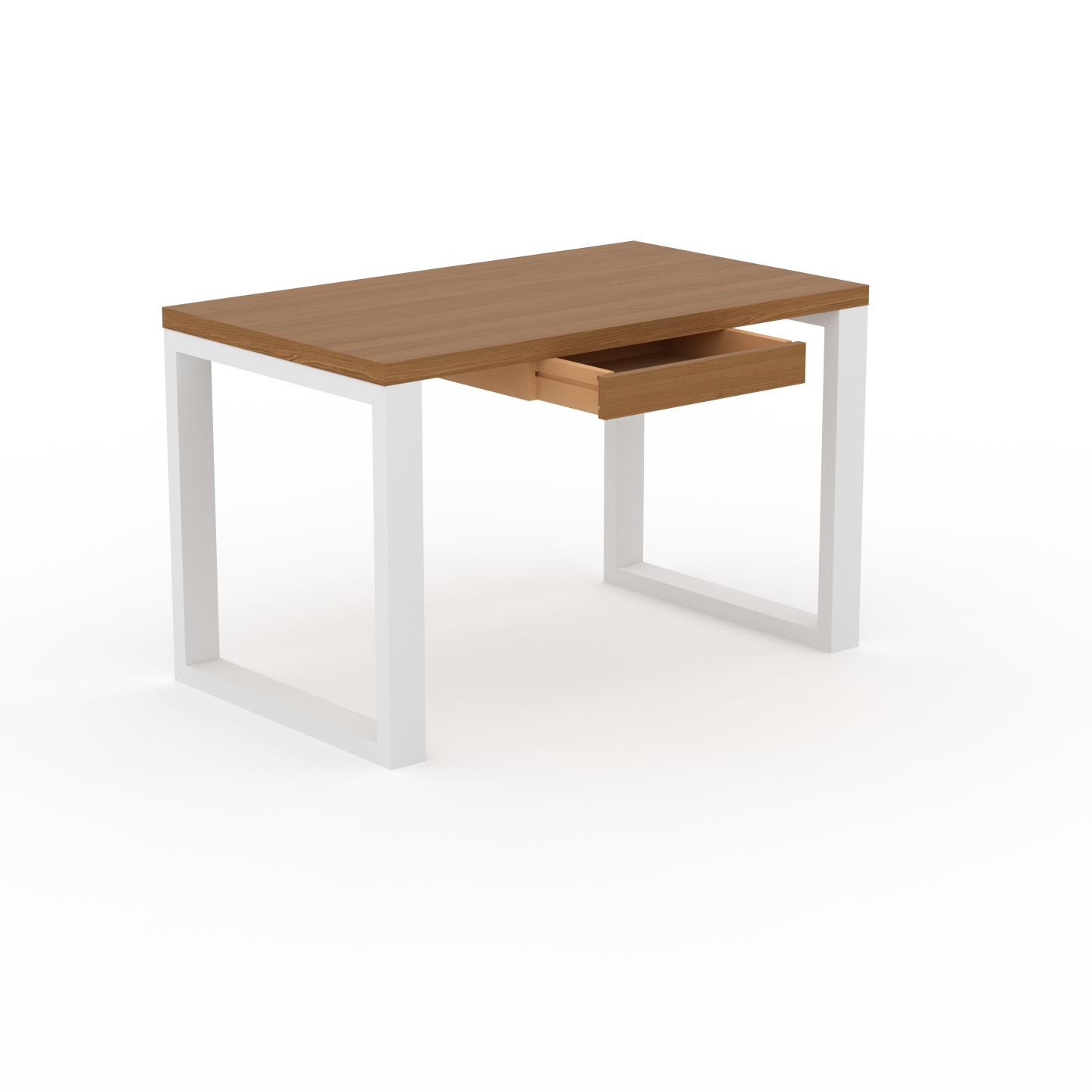 MYCS Schreibtisch Massivholz Eiche - Moderner Massivholz-Schreibtisch: mit 1 Schublade/n - Hochwertige Materialien - 120 x 75 x 70 cm, konfigurierbar