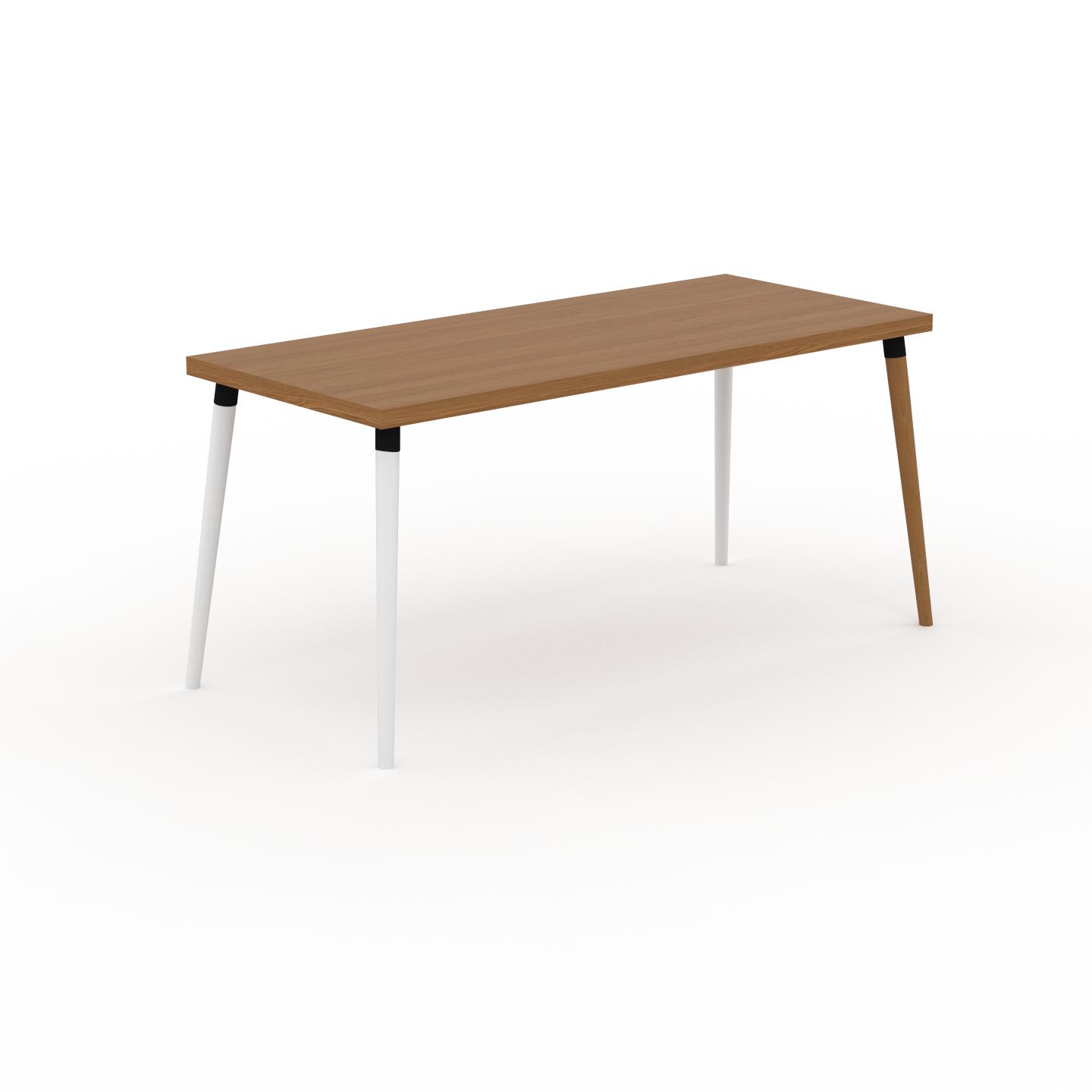 MYCS Holztisch Massivholz Eiche, zertifiziertes Holz - Eleganter Esstisch, Massivholztisch: Einzigartiges Design - 160 x 75 x 70 cm, konfigurierbar