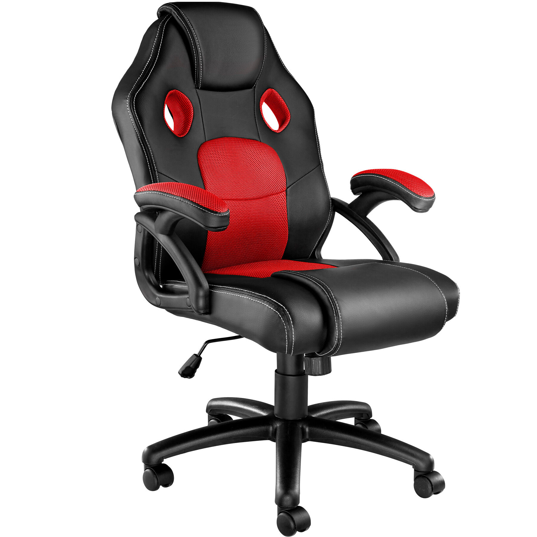 tectake Kancelářská židle ve sportovním stylu Mike - černá/červená