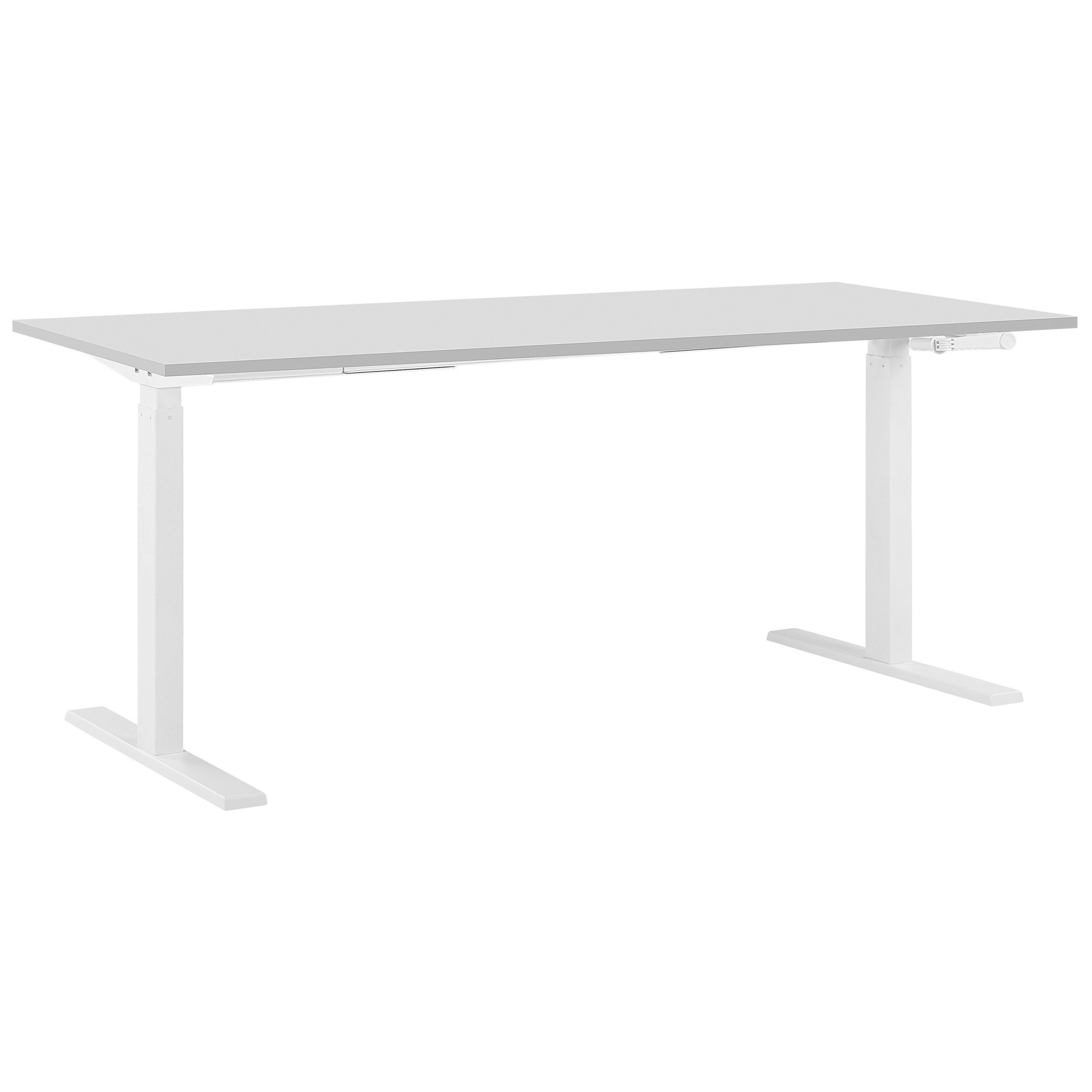 Beliani Manuálně nastavitelný stůl 180 x 80 cm bílo-šedý DESTIN II