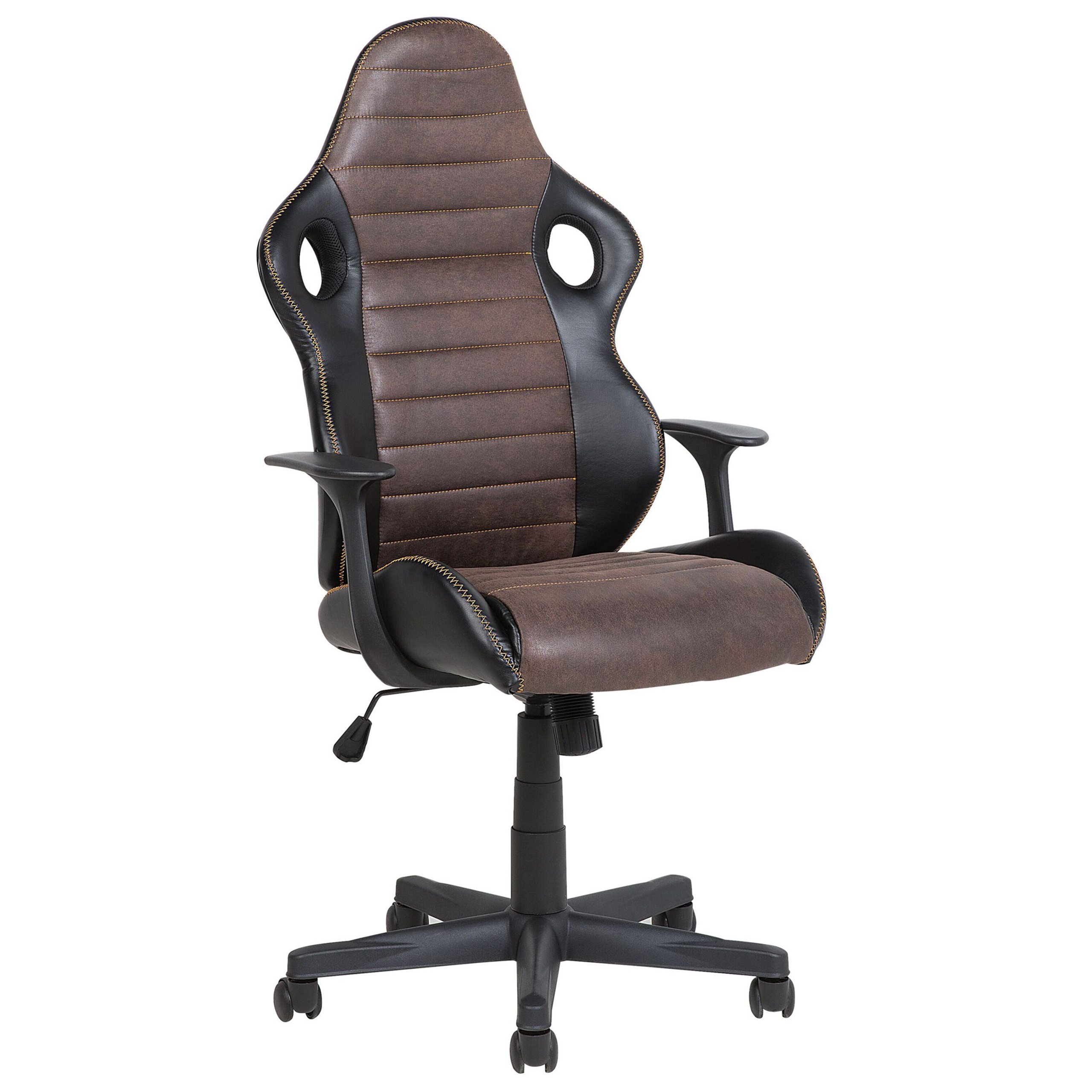 Beliani Kancelářská židle černá / hnědá výškově nastavitelná SUPREME