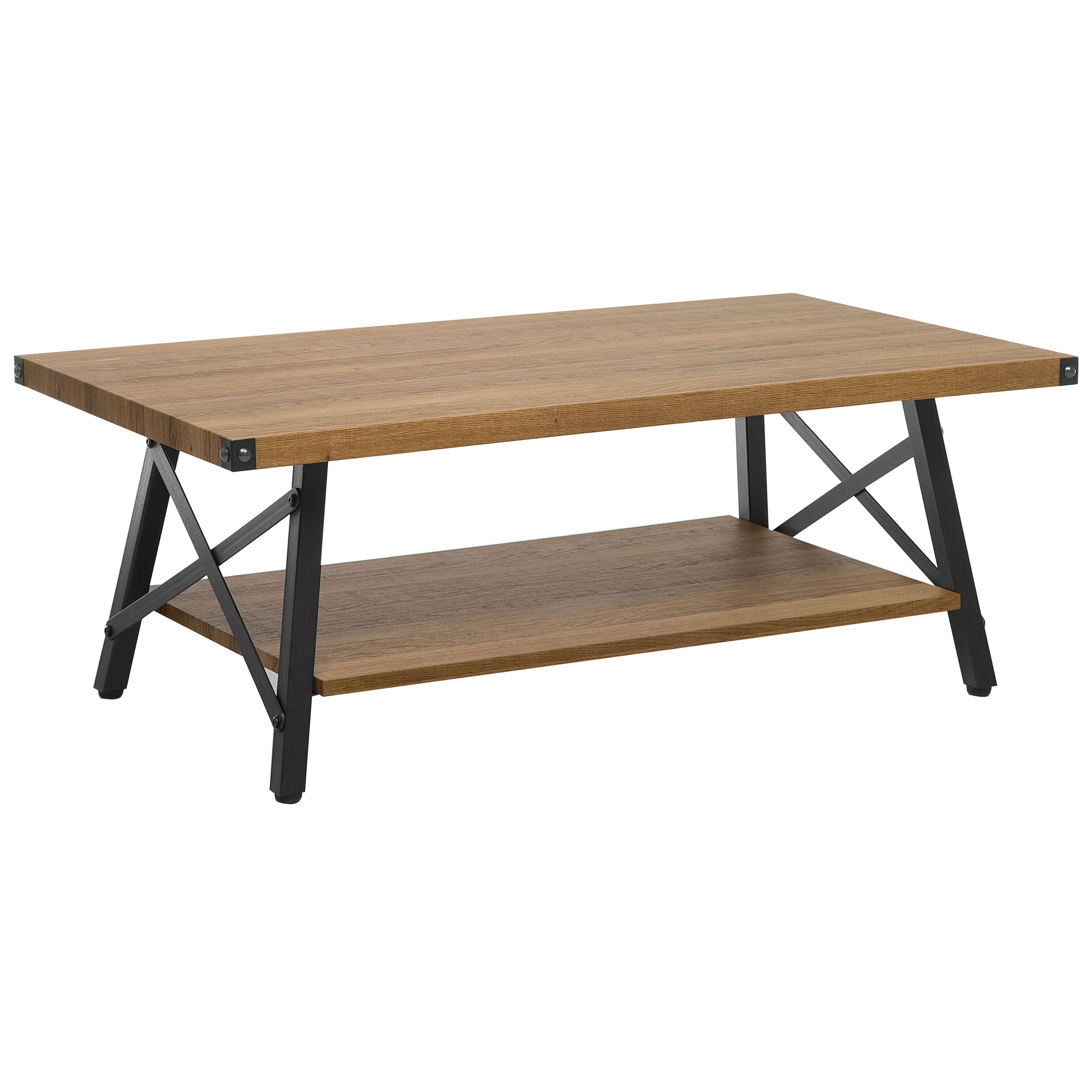 Beliani Konferenční stolek tmavé dřevo 100 x 55 cm CARLIN