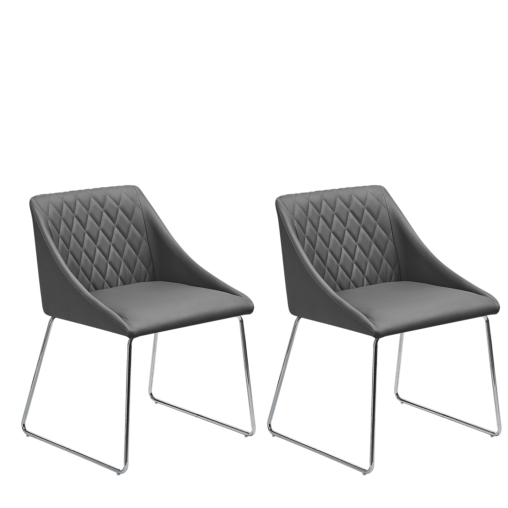 Beliani Sada 2 šedých židlí do jídelny ARCATA