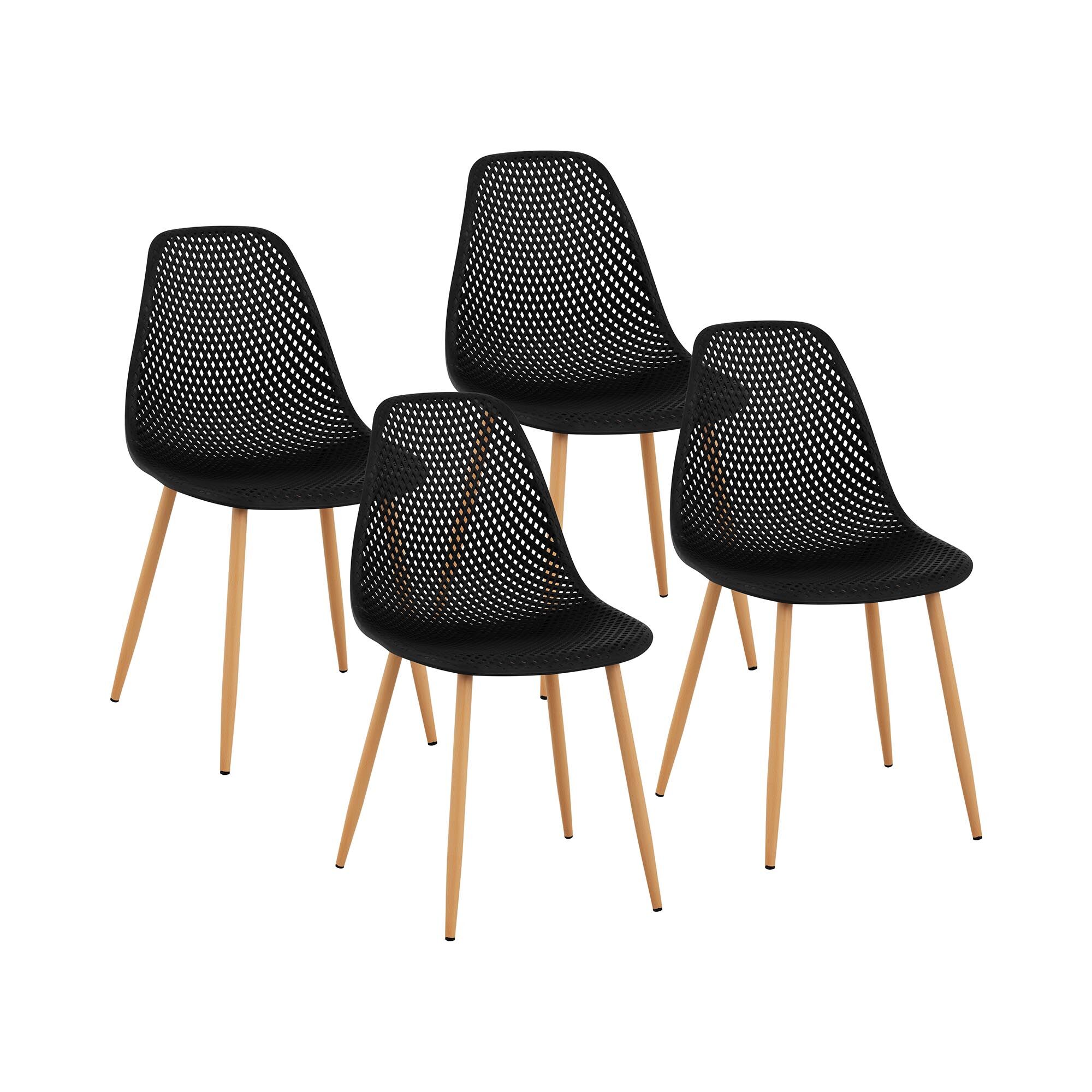 Fromm & Starck Židle - 4dílná sada - až 150 kg - sedák 52 x 46,5 cm - černá STAR_SEAT_05