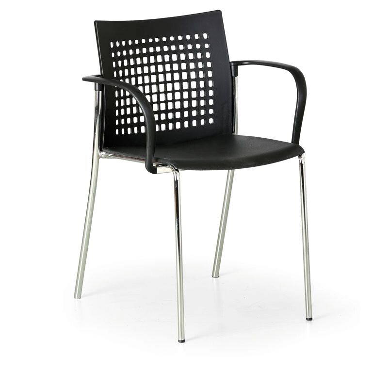 B2B Partner Plastová jídelní židle coffee break, černá