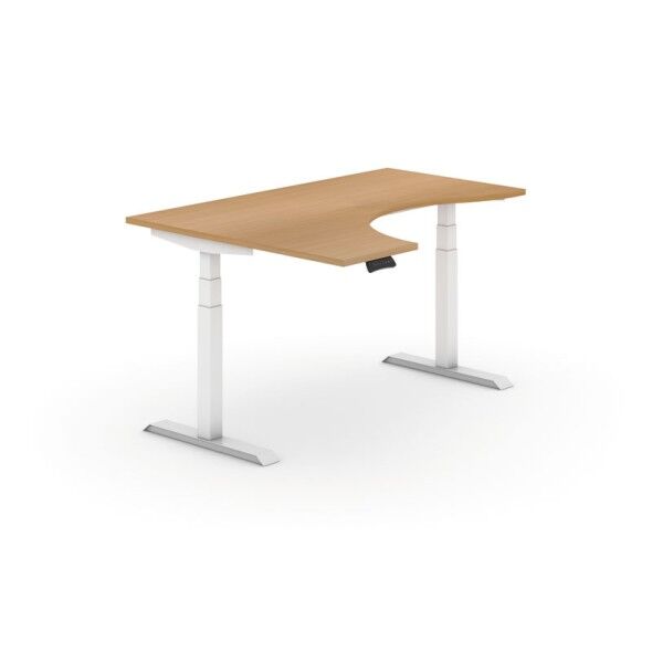 B2B Partner Výškově nastavitelný stůl, elektrický, 625-1275 mm, ergonomický levý,
