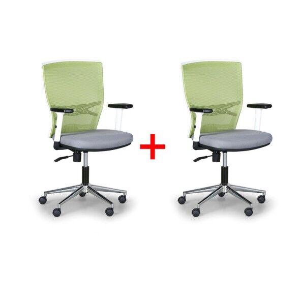 B2B Partner Kancelářská židle haag, 1+1 zdarma, zelená / šedá