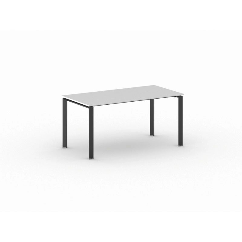 B2B Partner Jednací stůl infinity s černou podnoží 1600 x 800 x 750 mm, bílá