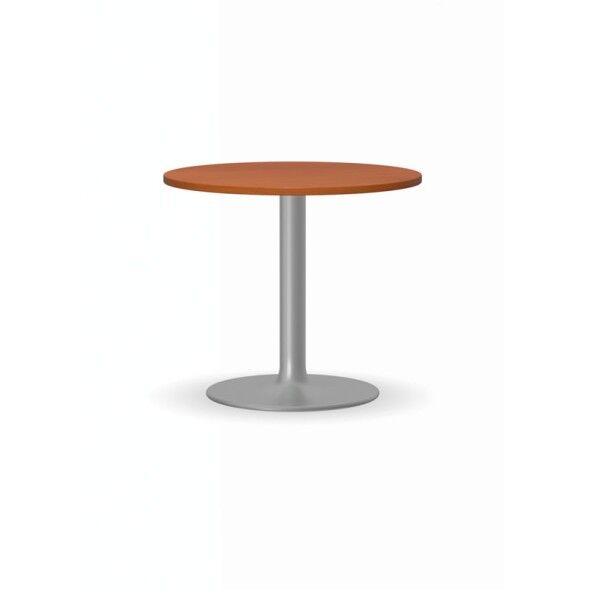 B2B Partner Konferenční stolek zeus ii, průměr 600 mm, šedá podnož, deska třešeň