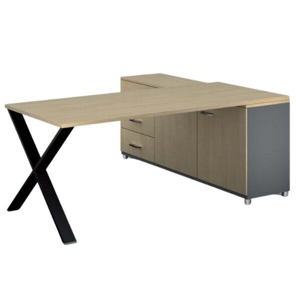 B2B Partner Rohový kancelářský psací stůl primo protest, skříňka vlevo, 1800 x 800
