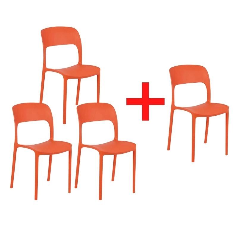 B2B Partner Jídelní židle refresco, oranžová, 3+1 zdarma