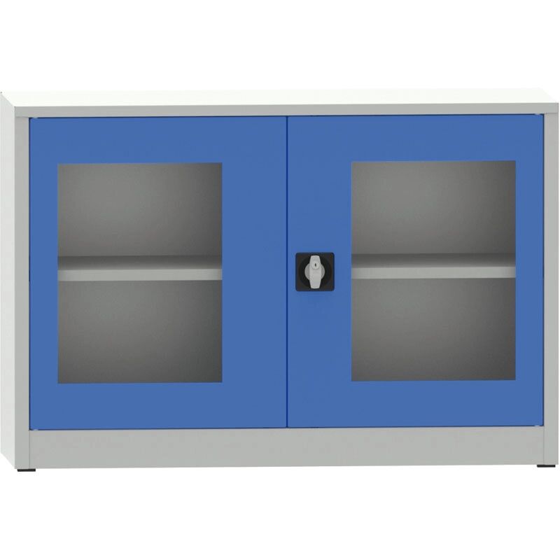 B2B Partner Svařovaná policová skříň s prosklenými dveřmi, 800 x 1200 x 400 mm,