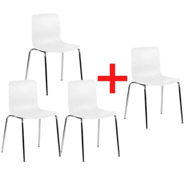 B2B Partner Konferenční židle dave, 3 + 1 zdarma, bílá