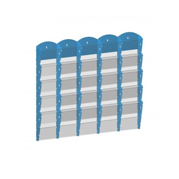 B2B Partner Nástěnný plastový zásobník na prospekty - 5 x 5 a5, modrý