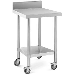 Edelstahltisch mit Rollen - 60 x 60 cm - Aufkantung - 120 kg Tragkraft - Royal Catering RCAT-60/60-WS