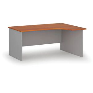 B2B Partner Büro-Eckschreibtisch PRIMO GRAY, 1600 x 1200 mm, rechts, grau/Kirsche