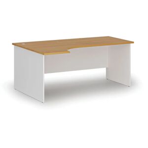 B2B Partner Büro-Eckschreibtisch PRIMO WHITE, 1800 x 1200 mm, links, weiß/Buche