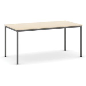 B2B Partner Esstisch, 1600 x 800 mm, Platte Eiche natur, Tischgestell dunkelgrau