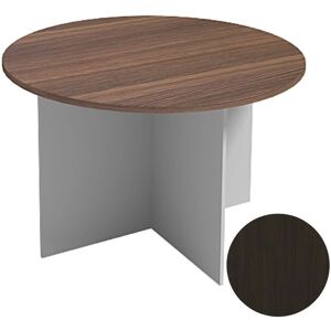 B2B Partner Konferenztisch, Besprechungstisch rund PRIMO FLEXI, Durchmesser 1200 mm, grau/Wenge