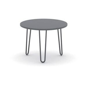 B2B Partner Konferenztisch rund SPIDER, Durchmesser 60 cm, schwarzes Fußgestell, Platte Graphit