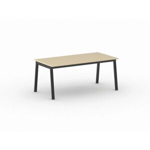 B2B Partner Schreibtisch, Mehrzwecktisch PRIMO BASIC, 1800 x 900 mm, schwarzes Fußgestell, Birke