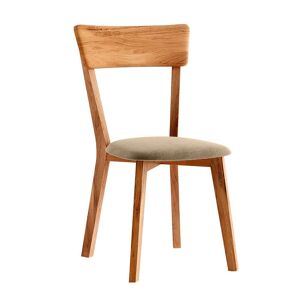 Pharao24.de Holz Stuhl Set Esstisch in Wildeichefarben und Beige modernes Design