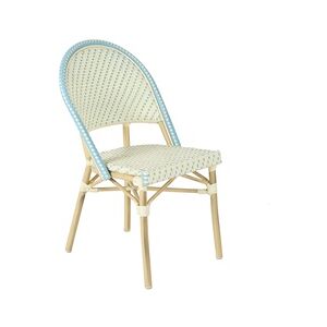 Oviala Business Terrassensessel aus Aluminium und blauem Rattan