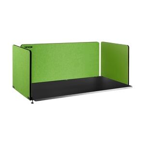 VEVOR Schreibtisch Sichtschutz Polyesterfaser Akustik Tischtrennwand 20mm dick Schreibtisch Trennwand Grün Tischtrennwand Ein 152x61cm + Zwei 61x61cm Paneele Ideal für Büro Bibliothek Klassenzimmer