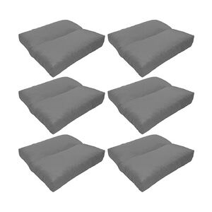 NYVI Loungekissen SunLounge Outdoor 40x40 cm Grau 6er Set - Wasserabweisend, Schmutzabweisend, Bequem, für Stühle, Bänke, Boden