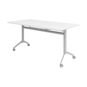 bümö Klapptisch weiß 160 x 80 cm klappbar & fahrbar, klappbarer Schreibtisch auf Rollen, Klappschreibtisch, Tisch klappbar, Klappbarer Tisch,