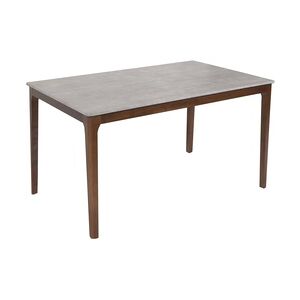 Mendler Esszimmertisch HWC-M55, Tisch Esstisch, Massiv-Holz HDF Laminat Melamin 135x80cm, Beton-Optik, braune Beine
