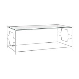 vidaXL Couchtisch Silbern 120x60x45 cm Edelstahl und Glas