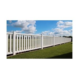 Jukom50500-50697 Alu Vorgartenzäune Juist - Gartenzaun Serie aus Aluminium in Weiß gerade Ausführung