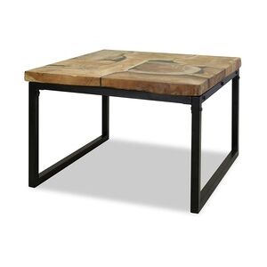 vidaXL Couchtisch Teak Harz 60 x 60 x 40 cm