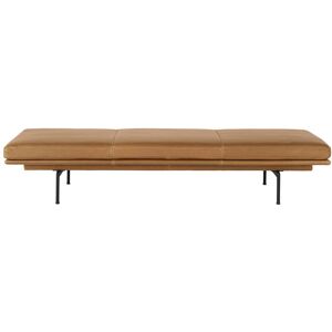 Muuto - Outline Daybed, schwarz / Refine Leder cognac