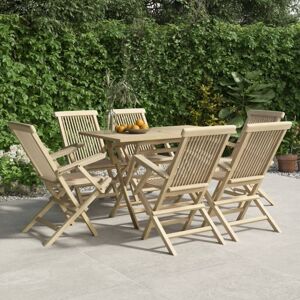 Maisonchic - Balkonsessel,Gartenmöbel, Gartenstühle 6 Stk. Klappbar Grau 56x61x89 cm Massivholz Teak -93990