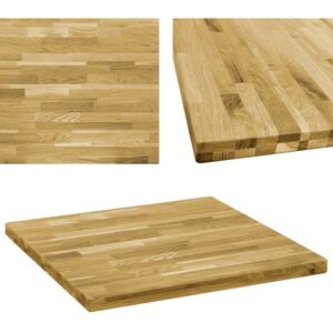 Tischplatte Eichenholz Massiv Quadratisch 44 mm 80x80 cm VD11942 - Hommoo
