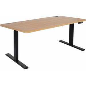 Hegele - neuwertig] Schreibtisch HHG-766, Computertisch, elektrisch höhenverstellbar 160x80cm 53kg braun Struktur, schwarz - brown