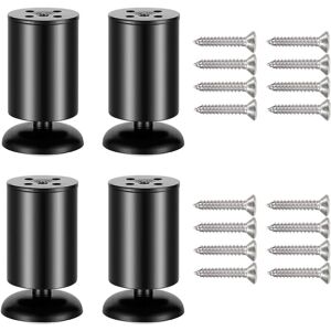 LYCXAMES 4er-Set Möbelbeine, 10 cm dick, Möbelfüße aus Edelstahl für Sofa, Tisch, Schränke, Schwarz