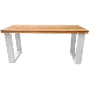 Wood4you - Schreibtisch - New England Geröstetes Holz - Weiß