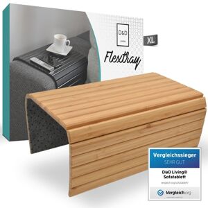 D&d Living Sofatablett - Couch Ablage Flexibel Für Armlehne Aus Natürlichem Holz - Neu Natur XL