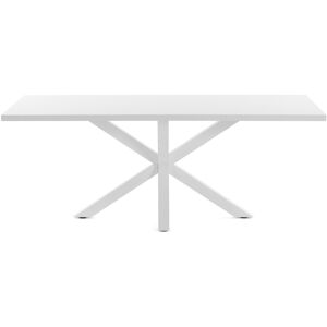 Kave Home Argo Tisch rechteckig mit Melaminoberfläche - weiß - Breite: 200 cm - Tiefe: 100 cm - Höhe: 78 cm