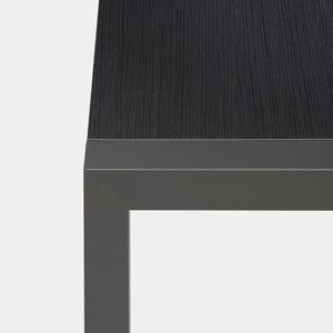 Kristalia Sushi Holz Indoor Tisch 100 x 200cm   Tischplatte Eiche schwarz Holzfurnier, Beine grau bromo lackiertes Aluminium (farbähnlich RAL 7012)