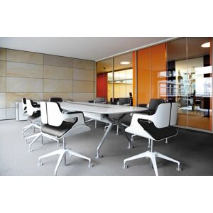 Interstuhl Silver Spage Age Conference mit 1Tisch Silver 858S und 8 Konferenzsessel Silv...