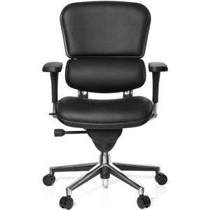 hjh OFFICE ERGOHUMAN BASE   Leder - Luxus Chefsessel Schwarz