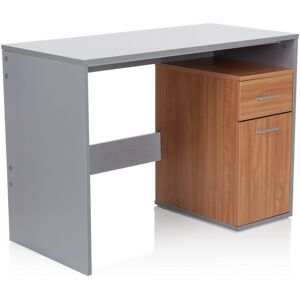 hjh OFFICE BASIX   105x50 - Schreibtisch Grauweiß / Buche