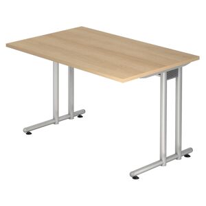 hjh OFFICE PRO NANO 12 S   Schreibtisch - 120 x 80 Eiche/Silber