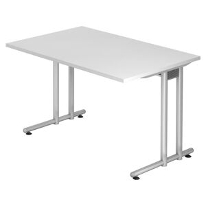 hjh OFFICE PRO NANO 12 S   Schreibtisch - 120 x 80 Weiß/Silber