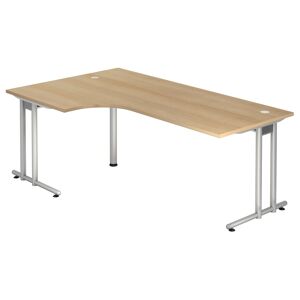 hjh OFFICE PRO NANO 82 S   Schreibtisch - 200 x 120 Eiche/Silber